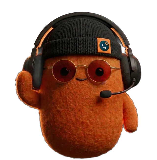 Bob, oranžový plyšový maskot Nezmešcall se sluchátky